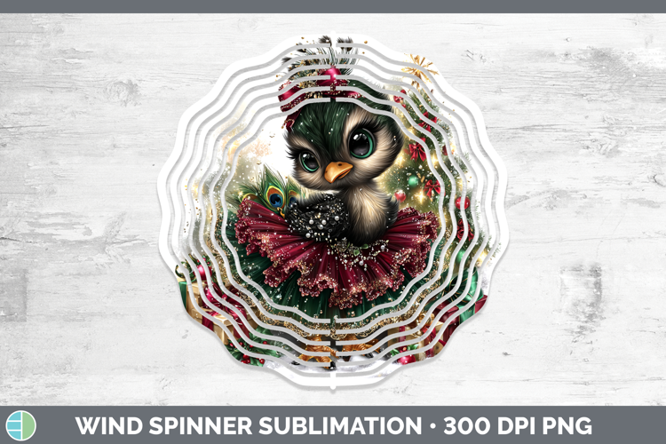 Farm Cute Christmas Peacock Wind Spinner Sublimation Spinner