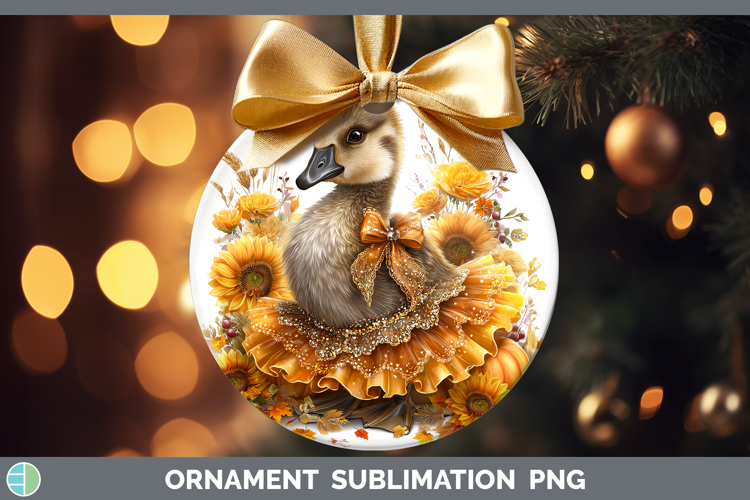 Goose Farm Cute Thanksgiving Ornament Sublimation Design