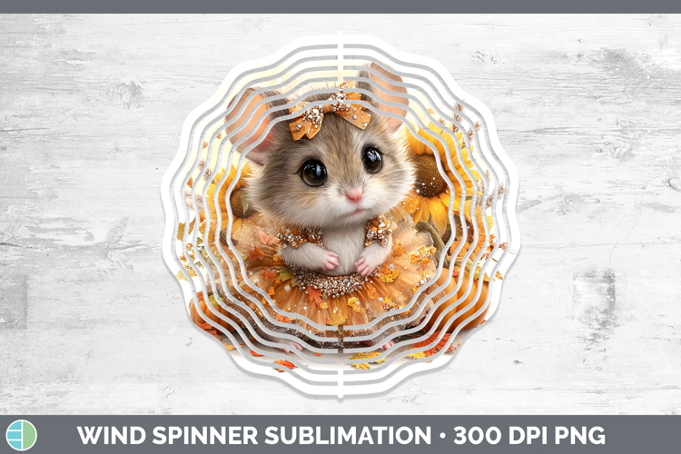 Mouse Farm Cute Thanksgiving Wind Spinner Sublimation Design