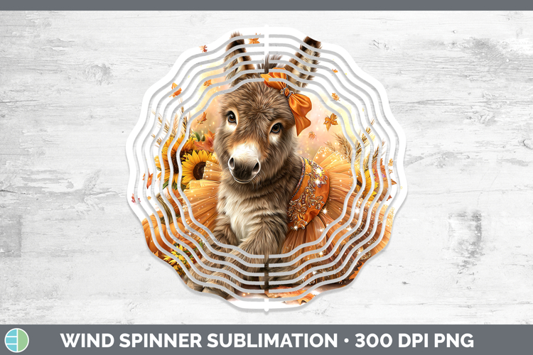 Mule Farm Cute Thanksgiving Wind Spinner Sublimation Design