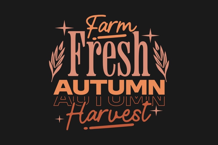 Farm Fresh Autumn Harvest Typography T-shirt