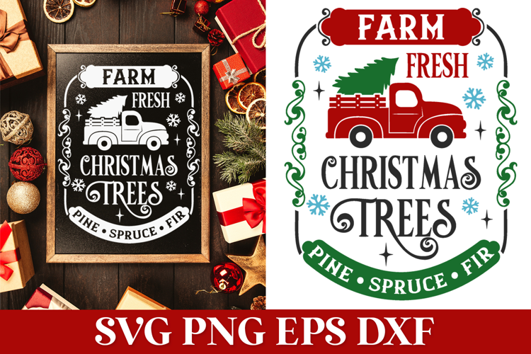 Farm Fresh Christmas Trees SVG File for Cricut