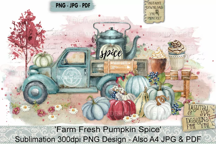 Farm Fresh | Pumpkin Spice | Truck | Harvest | Sublimation