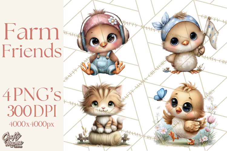 Farm Animals Clipart, Barnyard Friends PNG Cute Farm Clipart