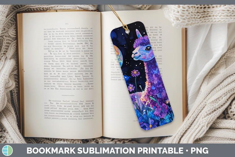 Farm Galaxy Alpaca Bookmark Sublimation Printable Designs