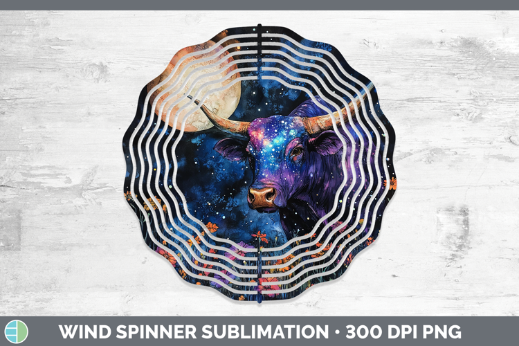 Farm Galaxy Bull Wind Spinner Sublimation Spinner Designs