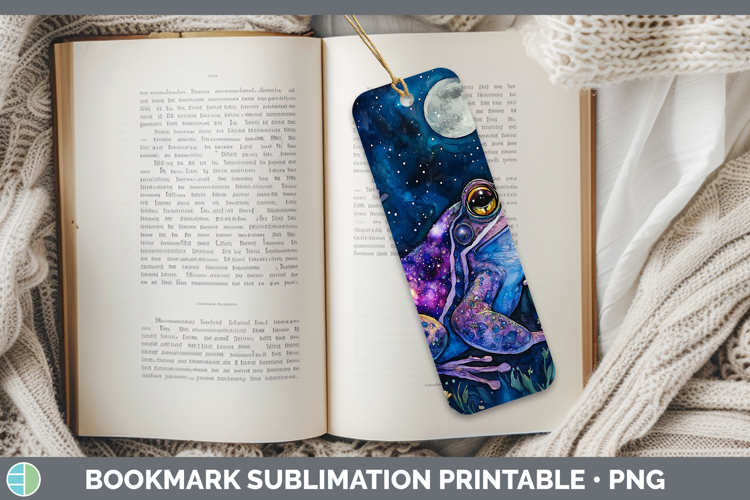 Farm Galaxy Bullfrog Bookmark Sublimation Printable Designs