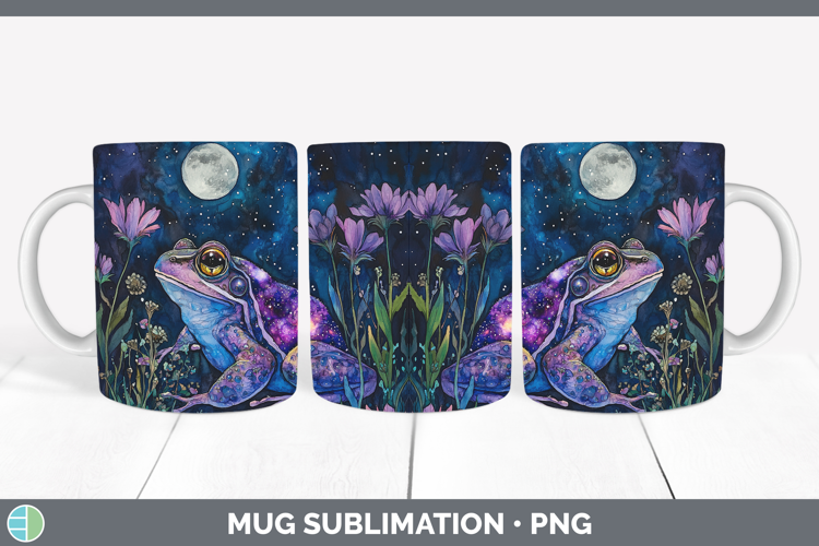 Farm Galaxy Bullfrog Mug Wrap Sublimation Coffee Cup Designs