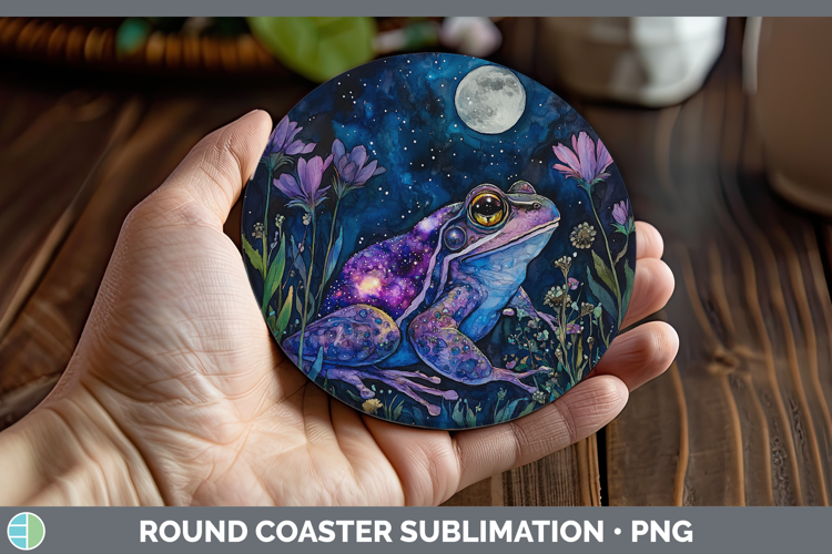 Farm Galaxy Bullfrog Round Coaster Sublimation Coaster Desig