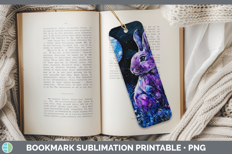 Farm Galaxy Bunny Bookmark Sublimation Printable Designs