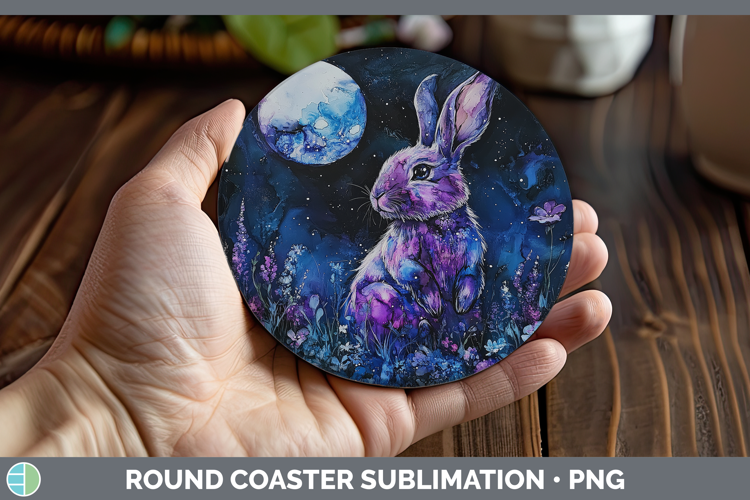Farm Galaxy Bunny Round Coaster Sublimation Coaster Designs