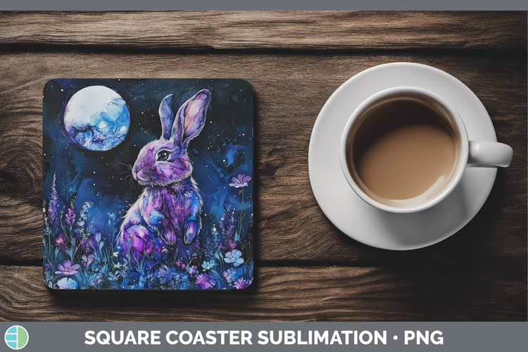 Farm Galaxy Bunny Square Coaster Sublimation Coaster Designs