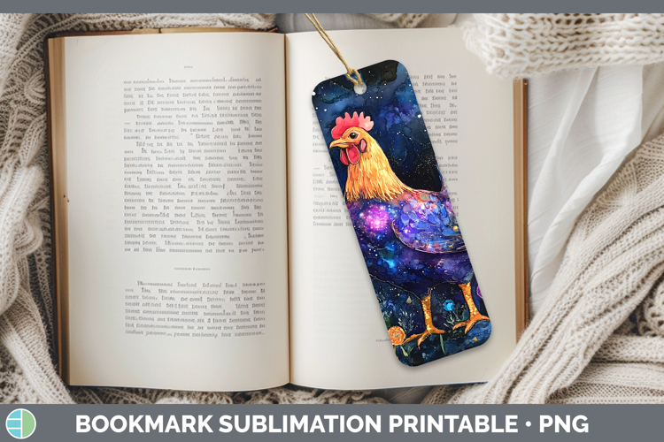 Farm Galaxy Chicken Bookmark Sublimation Printable Designs