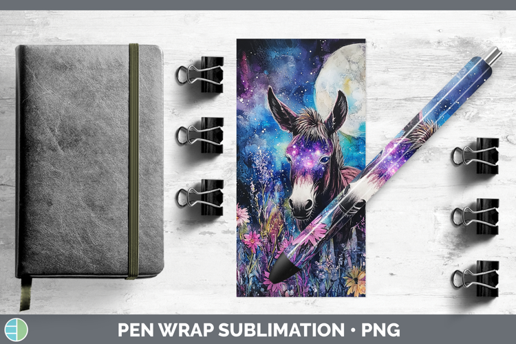 Farm Galaxy Donkey Pen Wrap Sublimation Pen Designs