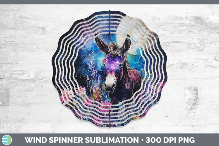 Farm Galaxy Donkey Wind Spinner Sublimation Spinner Designs