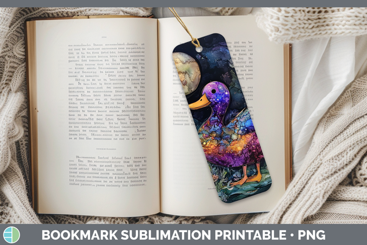 Farm Galaxy Duck Bookmark Sublimation Printable Designs