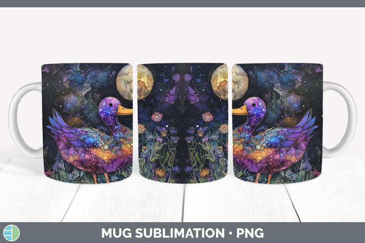 Farm Galaxy Duck Mug Wrap Sublimation Coffee Cup Designs