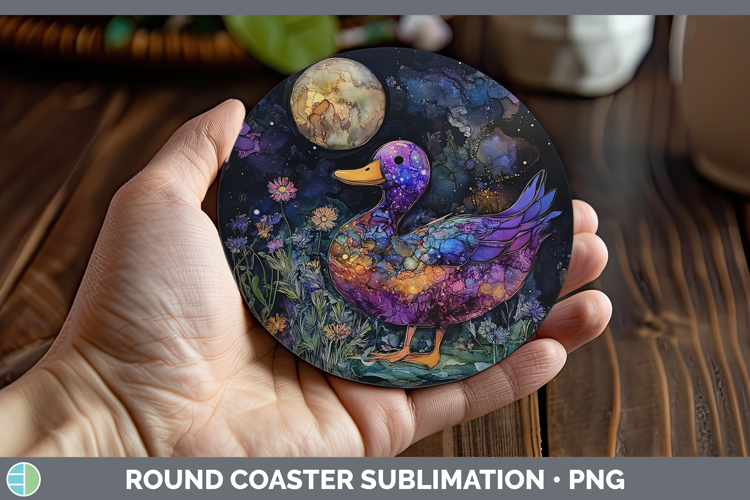 Farm Galaxy Duck Round Coaster Sublimation Coaster Designs