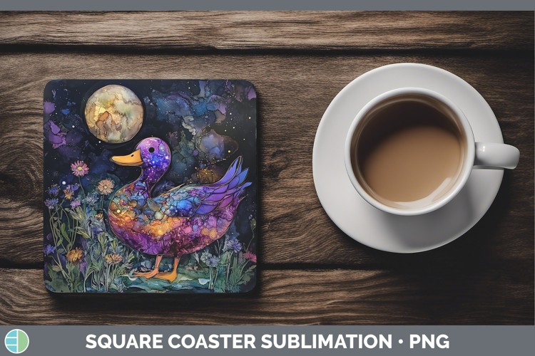 Farm Galaxy Duck Square Coaster Sublimation Coaster Designs
