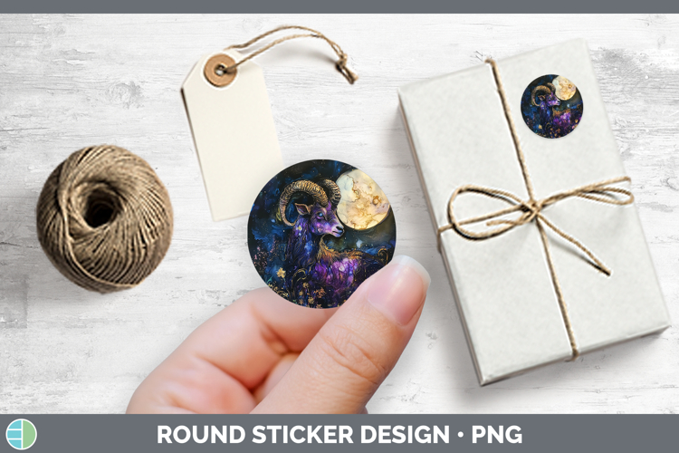 Farm Galaxy Goat Stickers | Round Labels Designs