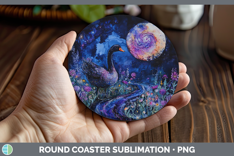 Farm Galaxy Goose Round Coaster Sublimation Coaster Designs