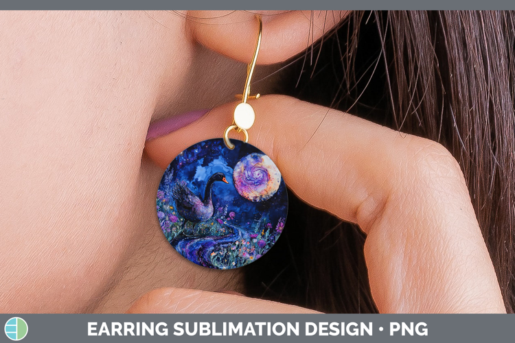 Farm Galaxy Goose Round Earrings Sublimation Earrings Design