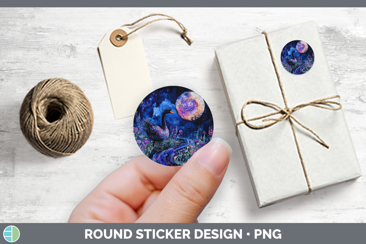 Farm Galaxy Goose Stickers | Round Labels Designs
