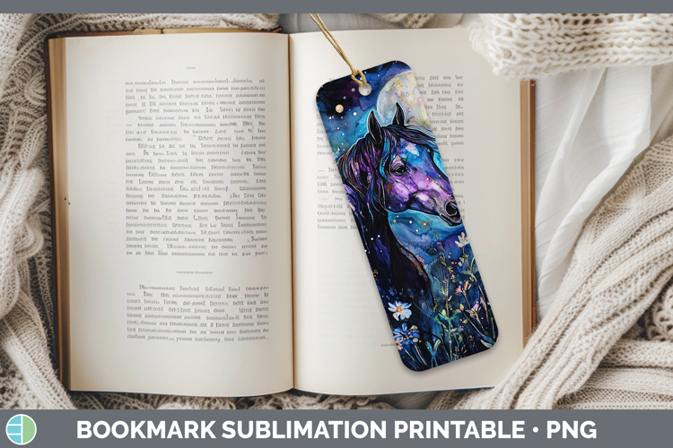 Farm Galaxy Horse Bookmark Sublimation Printable Designs