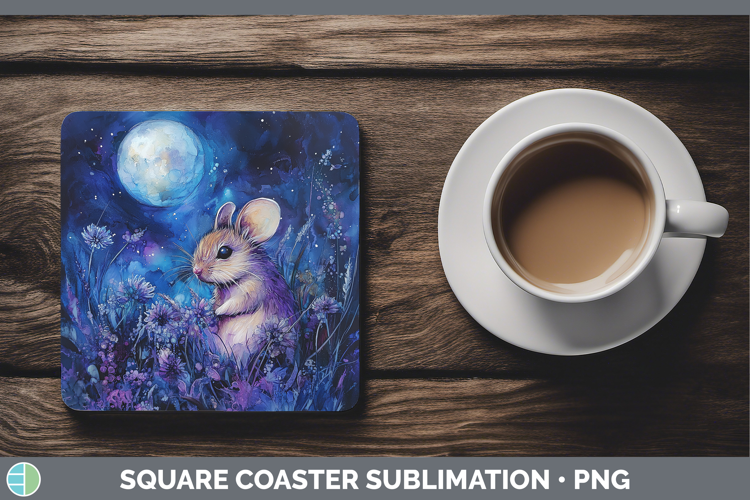 Farm Galaxy Mouse Square Coaster Sublimation Coaster Designs