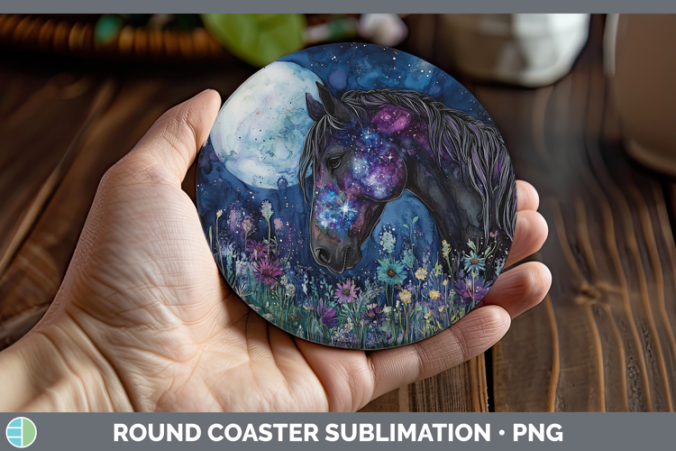 Farm Galaxy Mule Round Coaster Sublimation Coaster Designs