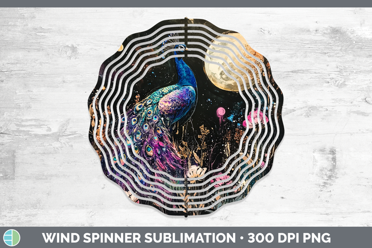 Farm Galaxy Peacock Wind Spinner Sublimation Spinner Designs