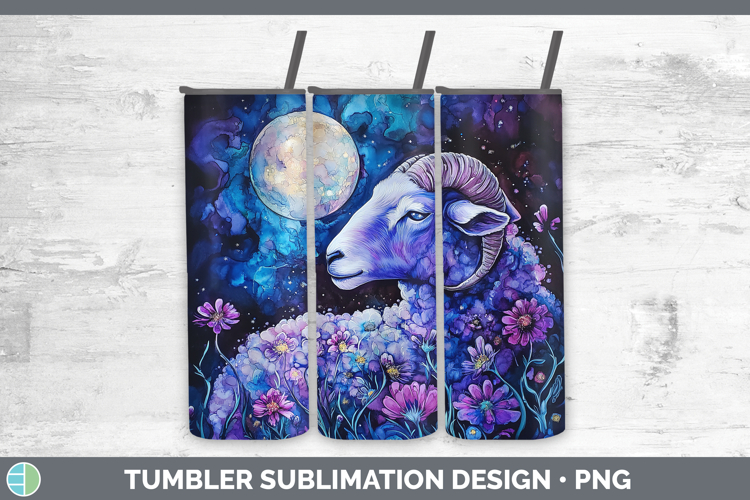 Farm Galaxy Sheep Tumbler Sublimation 20 oz Skinny Tumbler D