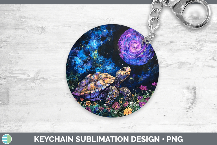 Farm Galaxy Tortoise Keychain Sublimation Keyring Designs