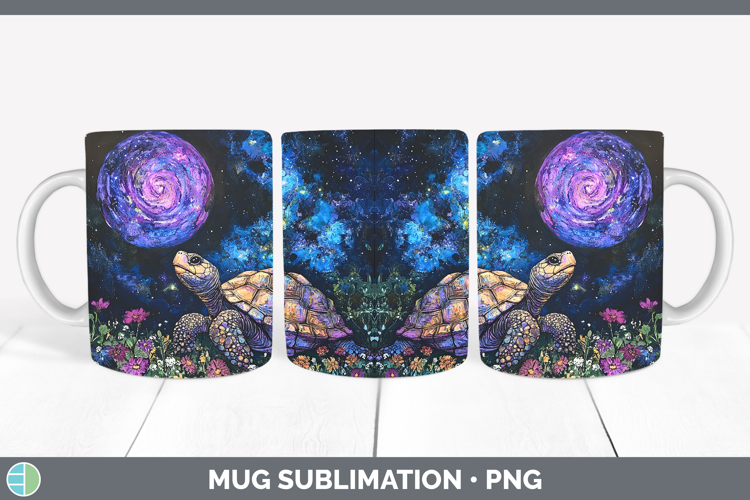 Farm Galaxy Tortoise Mug Wrap Sublimation Coffee Cup Designs