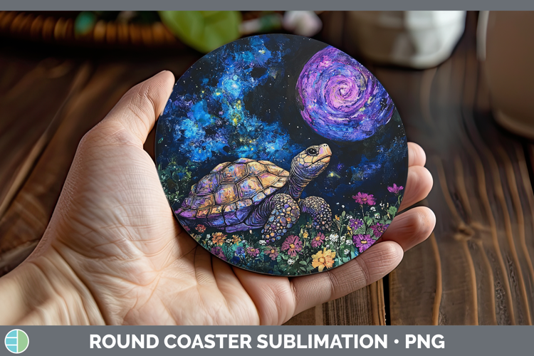 Farm Galaxy Tortoise Round Coaster Sublimation Coaster Desig
