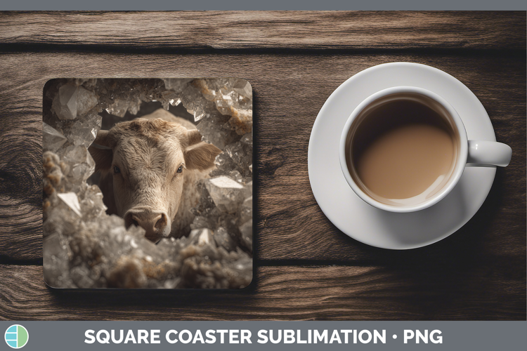 Farm Geode Bull Square Coaster Sublimation Coaster Designs