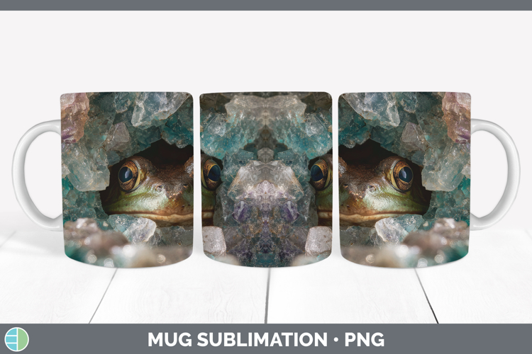 Farm Geode Bullfrog Mug Wrap Sublimation Coffee Cup Designs