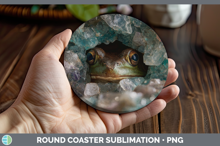 Farm Geode Bullfrog Round Coaster Sublimation Coaster Design