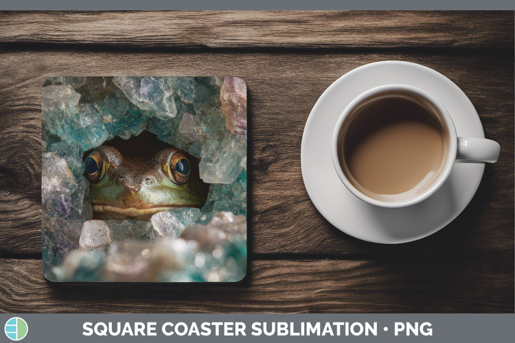 Farm Geode Bullfrog Square Coaster Sublimation Coaster Desig