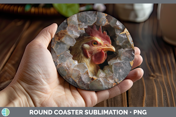 Farm Geode Chicken Round Coaster Sublimation Coaster Designs