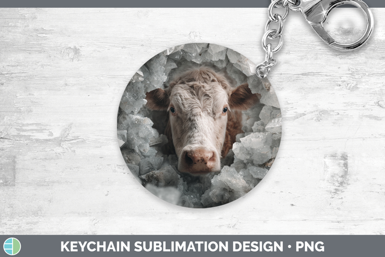 Farm Geode Cow Keychain Sublimation Keyring Designs
