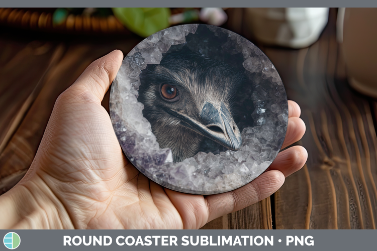 Farm Geode Emu Round Coaster Sublimation Coaster Designs