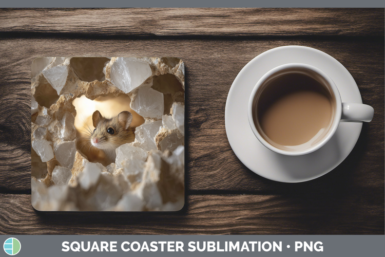 Farm Geode Mouse Square Coaster Sublimation Coaster Designs