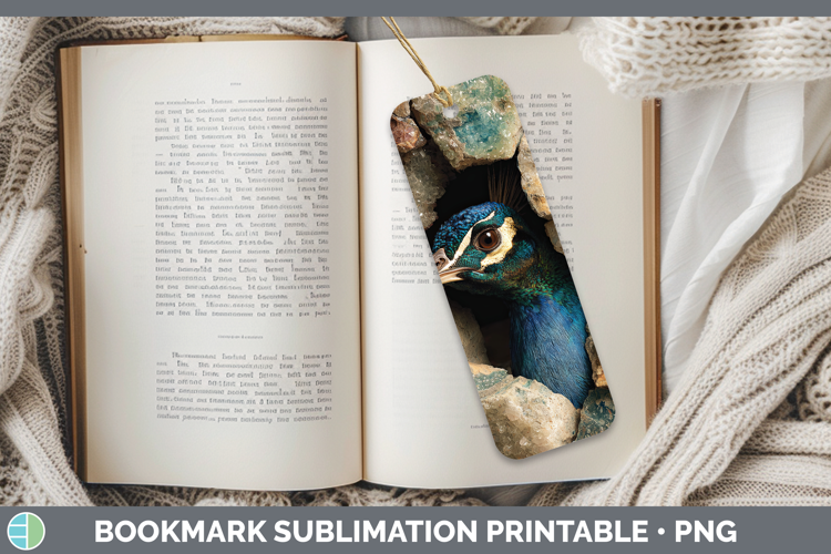 Farm Geode Peacock Bookmark Sublimation Printable Designs