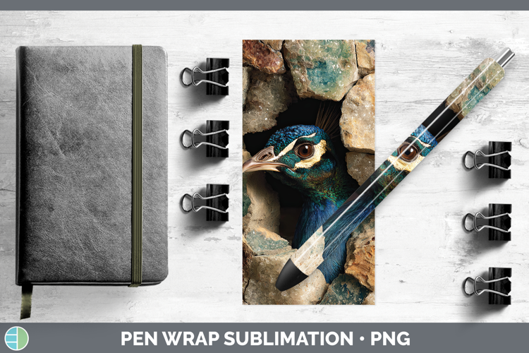 Farm Geode Peacock Pen Wrap Sublimation Pen Designs