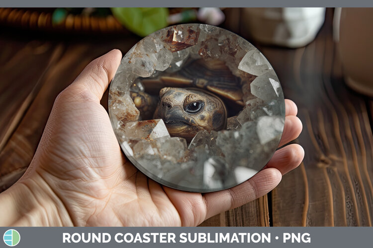 GorgeousFarm Geode Round Coaster design.