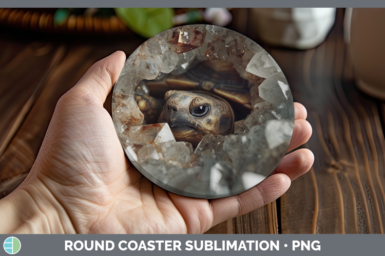Farm Geode Tortoise Round Coaster Sublimation Coaster Design