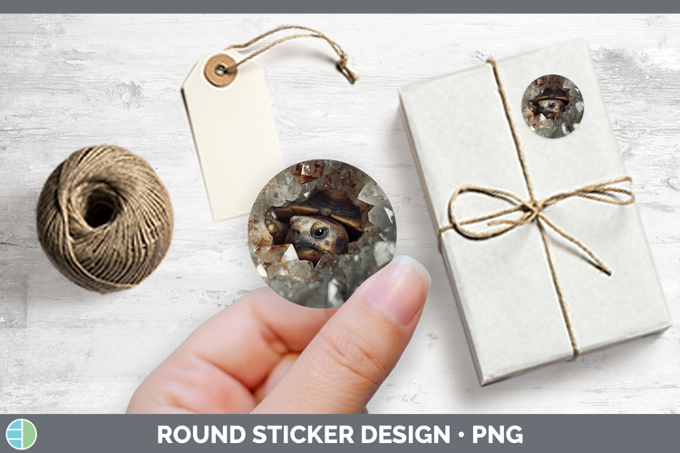 Farm Geode Tortoise Stickers | Round Labels Designs