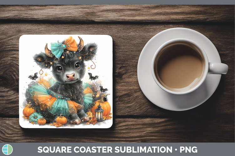 Farm Halloween Bull Square Coaster Sublimation Coaster Desig