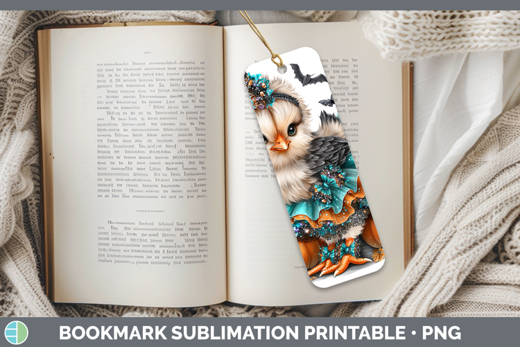 Farm Halloween Chicken Bookmark Sublimation Printable Design